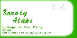 karoly alapi business card