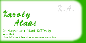 karoly alapi business card